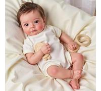 RXDOLL Poupée Reborn réaliste en silicone pour nouveau-né - 48,3 cm - Jouet pour bébé fille - Cheveux bruns - Cadeaux pour enfants à partir de 3 ans