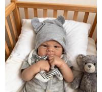 RXDOLL Poupées anatomiquement correctes Elijah 43,2 cm en silicone Reborn - Yeux ouverts - Poupées réalistes en vinyle souple