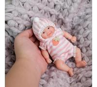 RXDOLL Poupées bébé en silicone souple et élastique de 15,2 cm, doux sourire, vie réelle, minuscules poupées reborn en silicone pour bébé prématuré réaliste, jouet étanche