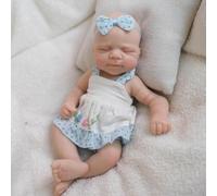RXDOLL Poupées Reborn réalistes en silicone solide pour fille - 20,3 cm - Mini poupée Reborn endormie en silicone liquide - Jouets imperméables