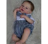 RXDOLL Real Life Poupée Reborn en silicone pour bébé garçon 43,2 cm réaliste anatomiquement correcte poupée lavable yeux bleus pour enfants de 3 ans et plus ou collectionneurs