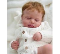 RXDOLL Sleeping Reborn Poupée Loulou pour nouveau-né réaliste en tissu doux lesté avec un aspect véritable en silicone 50,8 cm