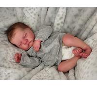 RXDOLL Sleeping Reborn Poupées en silicone pour nouveau-né 48,3 cm réaliste et réaliste Ensemble de cadeaux lestés pour enfants, garçons et filles