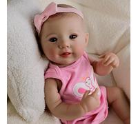RXDOLL Sweet Smile Poupée Reborn en silicone pour bébé fille 48,3 cm réaliste Yeux bleus réalistes Poupées bébé en silicone qui ressemblent à de vrais cadeaux pour bébés filles
