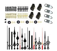 RXEBFXR 4 Pièces Mécanisme De Mouvement D'horloge Silencieux vec 6 Ensembles D'aiguilles D'horloge et Kit De 4 Chiffres D'horloge, Moteur D'horloge à Quartz Kit Fonctionnement à Piles