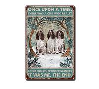 RXETYNVG Plaque rétro en étain avec inscription « Once Upon A Time There was A Girl Who Really Loved It was Me The End » - 20,3 x 30,5 cm