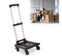 RxGhyl Chariot à Bagages Pliable, Chariot à roulettes, Chariot à Bagages, poignée Pliable réglable, avec Cordon élastique, pour aéroport, déménagement, Shopping, Bureau,Thermostatic-small3inches