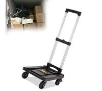 RxGhyl Chariot à Bagages Pliable, Portable, à roulettes, Base rétractable, avec Cordon élastique, pour aéroport, déménagement, Courses, Bureau,Regular-large3inchesbrakemodel