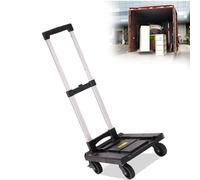 RxGhyl Chariot Pliable à roulettes, Portable, à roulettes, avec Cordon élastique Noir, pour aéroport, Courses, Bureau, Robuste et Pliable,Thermostatic-small3inches