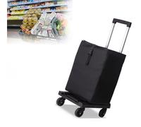 RxGhyl Chariot Pliable Portable, Chariot à roulettes, poignée Pliable réglable, Base rétractable, avec Cordon élastique, pour Adolescents, Adultes, école,Regular-small3inches