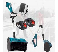 RxGhyl Chasse-Neige d'hiver, Pelle à Neige éLectrique d'hiver, Pelle à Neige éLectrique De DéNeigement De 1000 W, Largeur De DéNeigement De 12,5 Pouces, Profondeur De 6,3 Pouces 2Xbattery