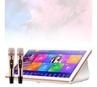 RxGhyl éCran Tactile 18,5 Pouces, TéLéChargement De Chansons Et Mise à Jour dans Le Cloud, Machine avec Microphone sans Fil, Disque Dur IntéGré, Prise en Charge 4k 3TB-White