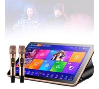 RxGhyl éCran Tactile 18,5 Pouces, TéLéChargement De Chansons Via Le Cloud, TéLéCommande Et Application pour TéLéPhone, Karaoké, Microphones à RéVerbéRation Dsp 4TB-White