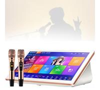 RxGhyl Machine De Karaoké, Mise à Jour des Chansons dans Le Cloud, Lecteur De Karaoké Chantant, Microphone sans Fil, Disque Dur IntéGré, Prise en Charge 4k 8TB-White