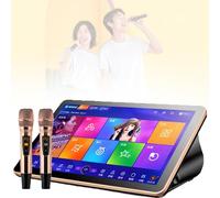 RxGhyl SystèMe De Karaoké 18,5 Pouces, TéLéChargement De Chansons dans Le Cloud, Machine avec Micro sans Fil, Disque Dur IntéGré, Prise en Charge 4k, Microphones à RéVerbéRation Dsp 3TB-White