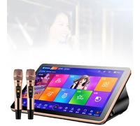 RxGhyl SystèMe De Karaoké 18,5 Pouces, TéLéChargement De Chansons Via Le Cloud, ContrôLe par éCran Et Application, Disque Dur IntéGré, Prise en Charge 4k, Microphones à RéVerbéRation Dsp 2TB-White