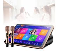 RxGhyl SystèMe De Karaoké avec Micro, Machine De Bureau Chantante, SystèMe De Karaoké, TéLéPhone à éCran Et ContrôLe par Application, Microphones De RéVerbéRation Dsp, 500G-White