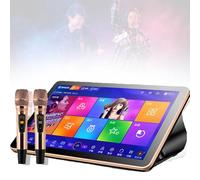RxGhyl SystèMe De Karaoké Ktv avec Microphone sans Fil, TéLéCommande pour TéLéPhone à éCran Tactile De 18,5 Pouces Et Application De ContrôLe, TéLéChargement De Chansons dans Le Cloud 8TB-White