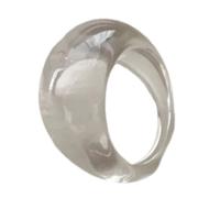 Rxgiasup Anneaux incurvés élégants en résine - Ajustement confortable - Larges surfaces - Bijoux de doigt - Anneaux de connexion empilables - Accessoires de robe de fête - Anneau incurvé large, comme