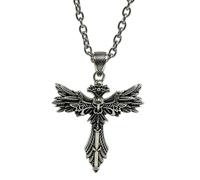 Rxgiasup Collier crucifix avec symbole égyptien antique pour la force - Longueur réglable - Pour un usage quotidien - Bijou égyptien