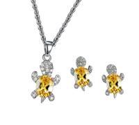 Rxgiasup Parure de bijoux en forme de chélonienne symbolise la longévité, collier et boucles d'oreilles en alliage pour femmes et filles, bijoux inspirés de la tortue pour tous les jours, One Size
