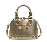 Rxgiasup Sac à bandoulière tendance en coque PU Sac à main de bureau Sacs à bandoulière pour femmes avec design de rivets et finition brillante. Sac à bandoulière à la mode, or