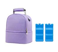 Rxgiasup Sac à dos isotherme portable pour lait maternel grande capacité pour les mamans allaitantes, sac de refroidissement du lait isotherme prêt à l'emploi, violet