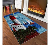 RxiBeFuw 38 x 52 cm Kit de Tapis en Forme de Crochet Kit Tapis au Point Noué Kit de Tapis en Forme de Crochet DIY Latch Hook Kits décoratif pour Enfants,kit Crochet Debutant