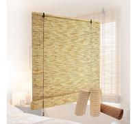 RxiBeFuw Store Enrouleur Exterieur Imperméables Rideau de Roseau Naturel, Store Bambou Intérieur Occultant/Intimité Stores Reed Rideau en Bambou pour Fenêtres Véranda Terrasse Jardin Balcon Cuisine
