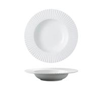 RXJMKCZ Assiette en céramique créative en forme de chapeau de paille, assiette creuse à pâtes occidentales for Steak et vaisselle de Restaurant à domicile moderne, 1 pièce(A1-25cm)