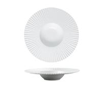 RXJMKCZ Assiette en céramique créative en forme de chapeau de paille, assiette creuse à pâtes occidentales for Steak et vaisselle de Restaurant à domicile moderne, 1 pièce(A2-28.5cm)