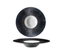 RXJMKCZ Assiette en céramique créative en forme de chapeau de paille, assiette creuse à pâtes occidentales for Steak et vaisselle de Restaurant à domicile moderne, 1 pièce(C1-28cm)