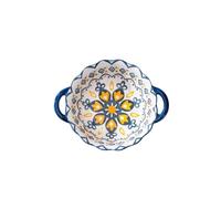 RXJMKCZ Bol à soupe en céramique de grande capacité avec poignée, passe au four for les salades, les fruits, les pâtes et les desserts(1 blue)