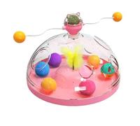 RXJMKCZ Coffret de Jouets for Chat, Boule d'herbe à Chat, Baguette rotative, Jeu interactif d'intérieur, Jouets Anti-Ennui(Pink)