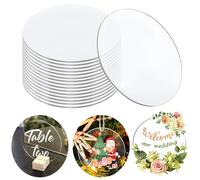 RXKFIGX 10 PCS Feuille Acrylique Transparente Ronde Disque Acrylique Transparent Panneau Acrylique Rond Disque de Gâteau Cercle Acrylique pour Bricolages Gâteaux Peinture Palettes