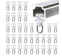 RXKFIGX 100 PCS Glisseurs pour Rail à Rideaux Crochet de Tringle à Rideau Coulissant Crochet de Rideau Rail Glisseur pour Rideau de Fenêtre Rideau de Porte et Rideau de Douche