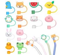 RXKFIGX 12pcs Couvercles de Paille pour Tasse Stanley, Anti-poussière, en Silicone, Embouts de Paille Réutilisables pour Accessoires de Gobelet Stanley Cup