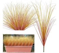 RXKFIGX 12Pcs Plantes Artificielles Extérieur,Herbes Artificielles Deco Arbustes Artificiels Extérieur UV Résistant Plante Verte Artificielle Arbuste pour Maison Jardin Pot de Fleurs Décoration