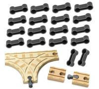 RXKFIGX 20 Pièces Adaptateur de Rail en Bois Connecteur de Rail en Bois Coffret D'Extension De Rails pour Circuit Train Bois Adaptateur de Rail en Bois Gris pour Une Large Gamme de Rails Rails en Bois