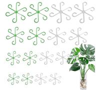 RXKFIGX 20PCS Supports Tiges Plantes, 4 Tailles Attache Plante Grimpante, Supports de Plantes pour Stabilisation et Soutien des Feuilles, Alocasia Monstera Prend en Charge, Crochets de Fixation Clips