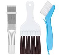 RXKFIGX 3 Pcs Kit Nettoyage Climatisation Split,Brosse De Nettoyage Condenseur De Climatiseur,Peigne à persiennes,Brosse De Nettoyage D'Ailerons De Climatisation,Brosses de Nettoyage pour sèche-Linge