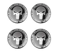 RXKFIGX 4 Pcs Cache-Moyeu Le Crâne Voiture Jante Universel Autocollant 3D Silicone Moyeu Compatible 56 mm Auto Capuchons Centre De Roue