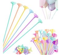 RXKFIGX 50 Pièces Tige Ballon Gonflable Porte Ballon Tiges de Support à Ballons Support pour Balon en Plastique Tige Pour Ballons Réutilisable pour Décoration de Mariage Anniversaire Fête