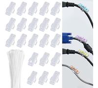RXKFIGX 60 PCS Organisateur de Câbles en Nylon Étanche Étiquettes de Câbles Marquage Serre Cable Attaches Isolées Ignifuges Marquage,Identification et Organisation Facile des Fils (3010-60)