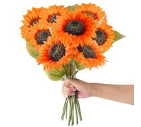 RXKFIGX 8 Bouquets Tournesols Fleurs Tournesol Artificiel Soie Tournesols Décoratifs 47 cm Décoration de Tournesol Artificiel Soie Faux Tournesol pour Maison Mariage Party Décoration Extérieur