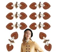 RXKFIGX Cuir Fermoirs Boutons Fermeture Vestes 8 Paires Petits Manteaux Boutons en Cuir Synthétique Vestes Tricots Coupe-vent Boutons en Résine Ivoire Blé DIY Vêtements Couture Accessoires
