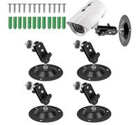 RXKFIGX Fixation Murale Caméra de Sécurité 4 Pcs Caméra Montage Supports Muraux Caméra Support de Fixation Murale Caméra Intérieure Extérieure Noir Support Mural pour Caméra Réglable à 360 Degrés
