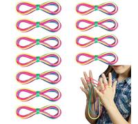 RXKFIGX Jeu de Ficelle Doigts,12Pcs Cats Cradle Corde,Jeux de Fils Arc-en-Ciel, Corde Arc-en-Ciel pour Les Doigts, Jeux de Fils pour Enfants, pour Enfants Jeu élastique Enfant Doigt