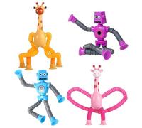 RXKFIGX Jouets Extensibles à Ventouse 4 Pièces Robots Forme Changeante Tirant Les Bras Leggs Jouets Éducatifs Jouet Sensoriel Éducatif Amusant de Soulagement du Stress Jouet Fidget pour Enfants