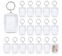 RXKFIGX Porte-Clés Photo 30 Pièces Clef Photo Porte Clé Vide Keychain Photo Personnalisées Porte-clés Bricolage Porte-clés Carré pour Photo 4x5,5 cm pour Clés Travaux Manuels Cadeaux